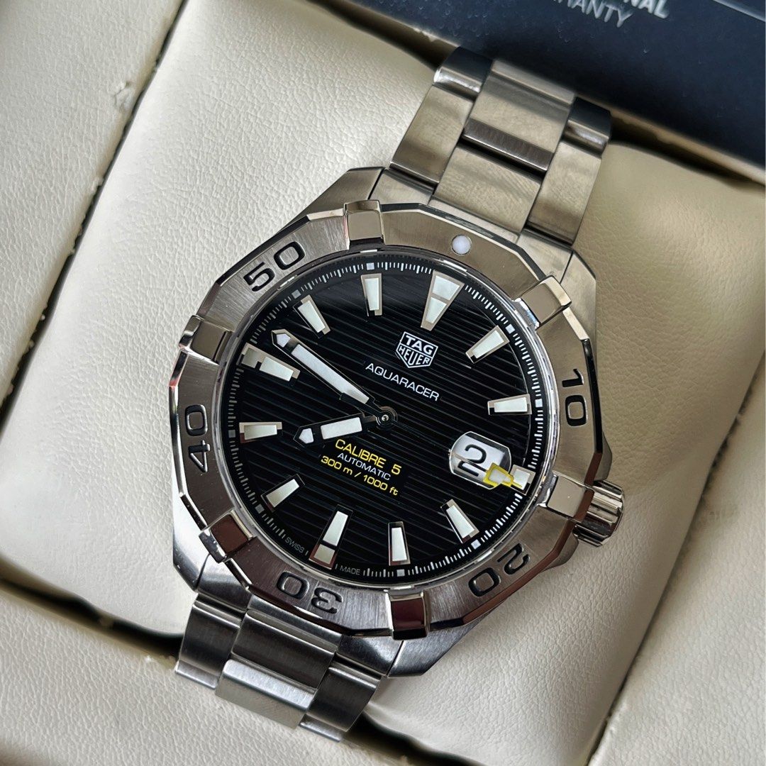 Tag Heuer Aquaracer Calibre 5 Black Dial Mens Fashion Watches And Accessories Watches On Carousell