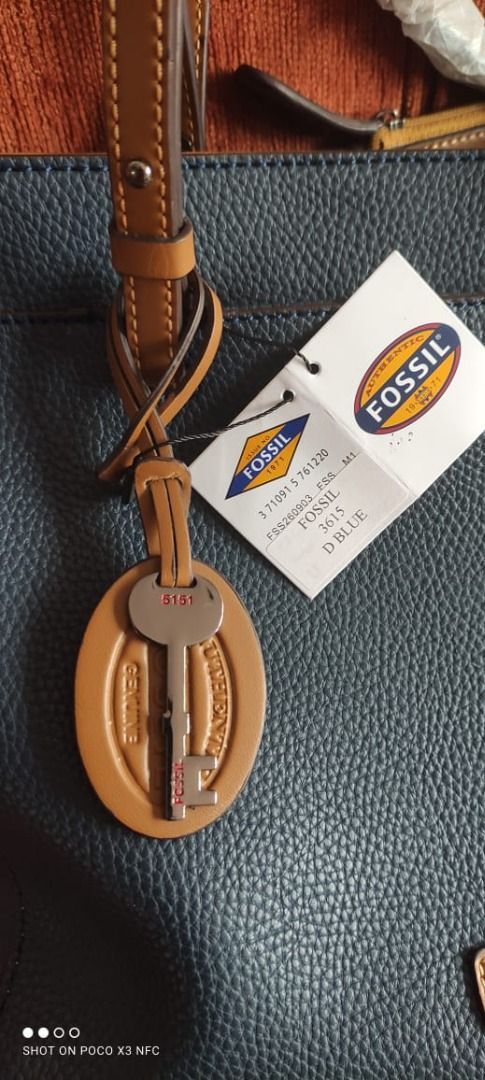 Tas Fossil Tote Import Navy
