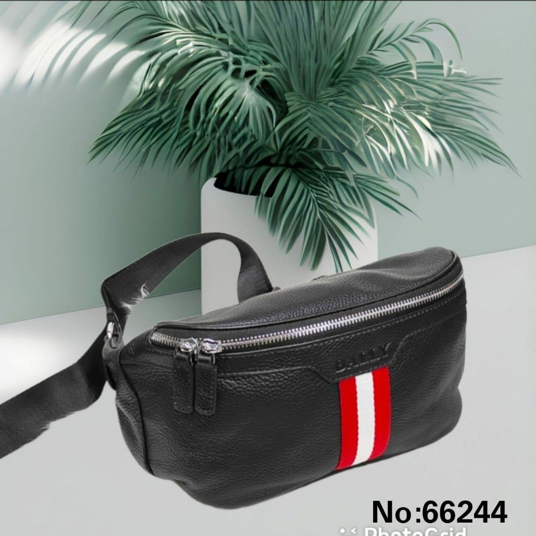 Tas Waist Bag Bally Full Leather, Fesyen Pria, Tas & Dompet , Lainnya