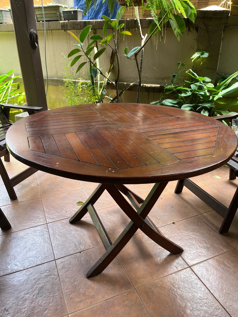 Teak wood table, Furniture & Home Living, Furniture, Tables & Sets on