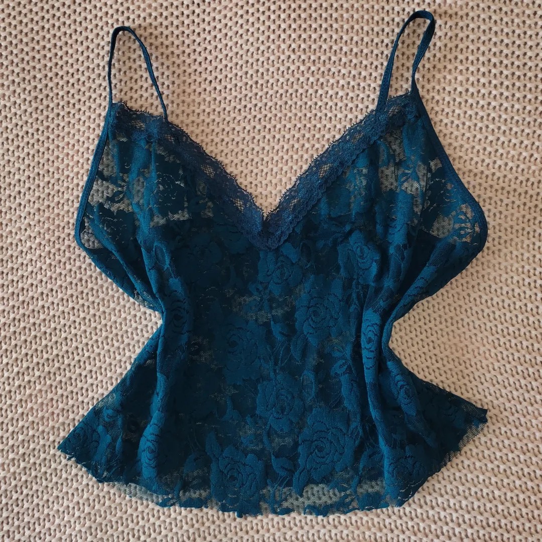 Vintage Blue Laced Camisole Y2k Fairycore Cottagecore Coquette, Women's ...