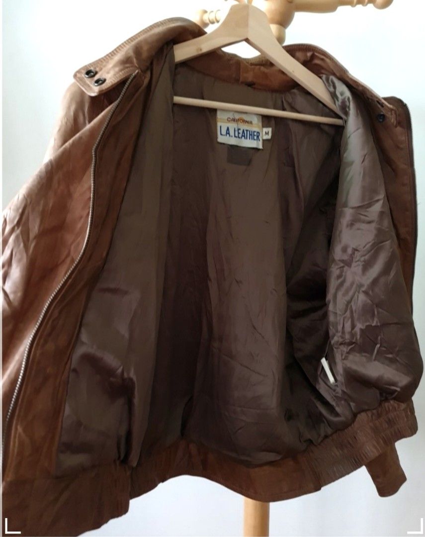 Vintage 80s Mens Sandy Tan Leather Jacket – S → Hotbox Vintage
