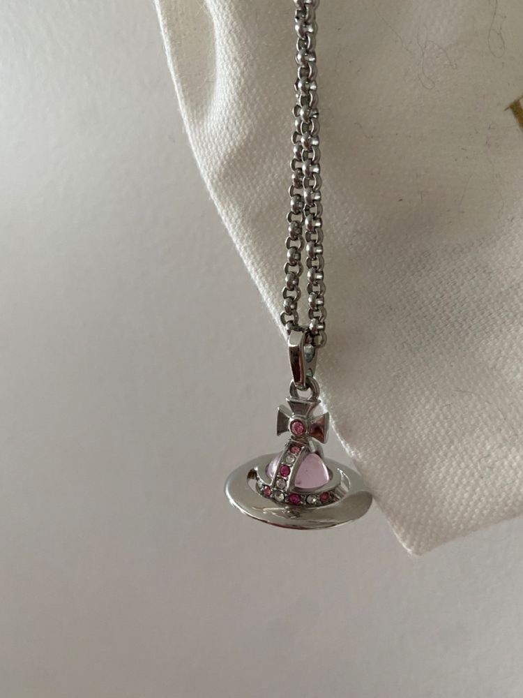 Vivienne westwood pink new arrivals orb necklace