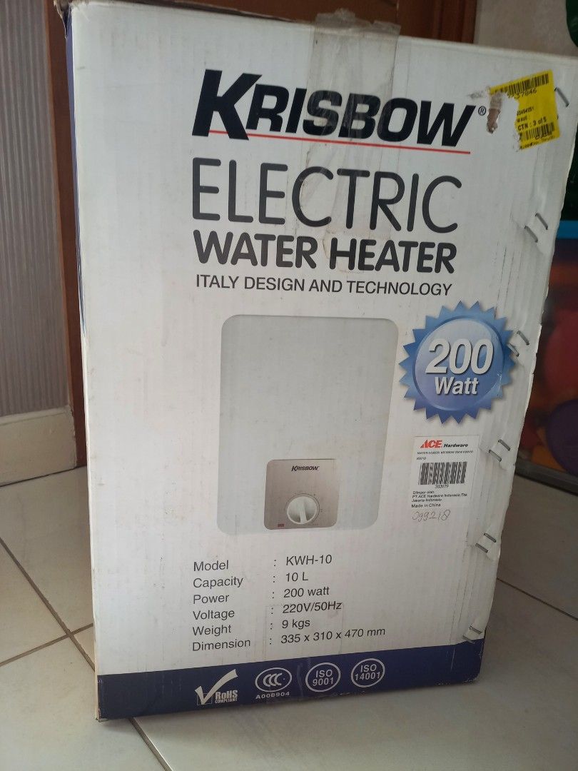 WATER HEATER KRISBOW 200W KWH10 KW10, Elektronik, Lainnya di Carousell