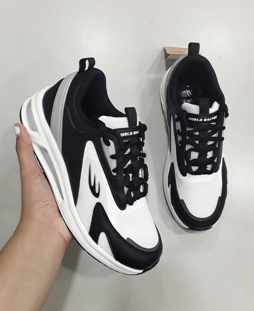 World balance shoes black and white discount