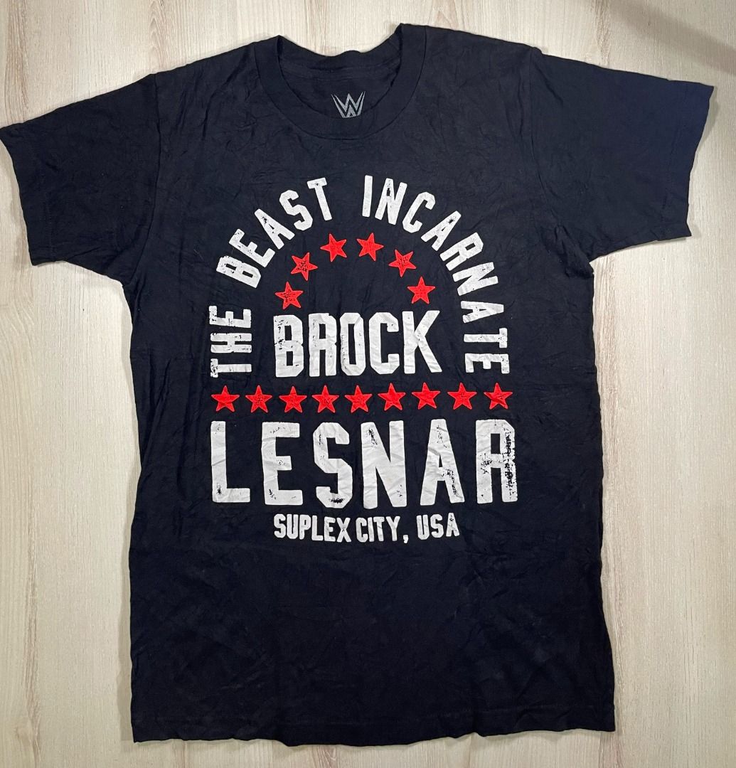WWE Brock Lesnar Black Tee #CP1 Used, Men's Fashion, Tops & Sets