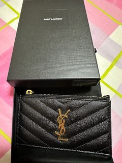 Saint Laurent Card Holder in Pale Pink with Silver Hardware, Luxury,  Accessories on Carousell
