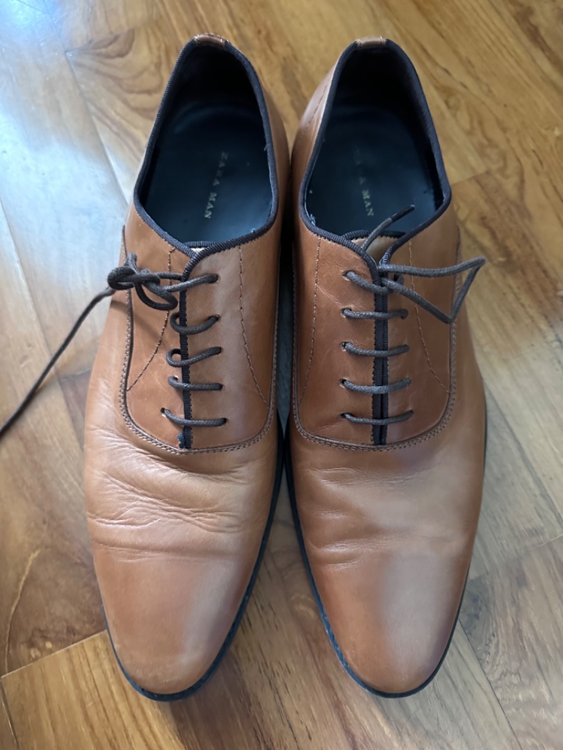 Zara Black and Tan Dress Shoes EU42