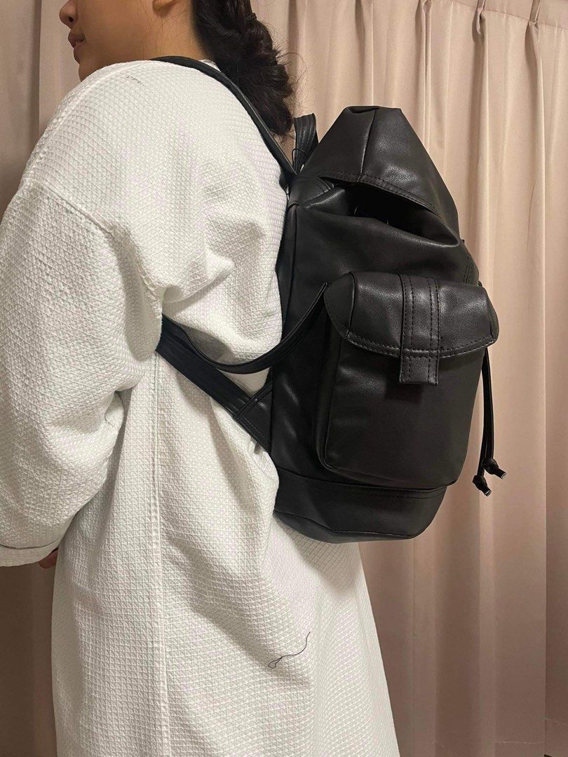 Leather clearance backpack zara