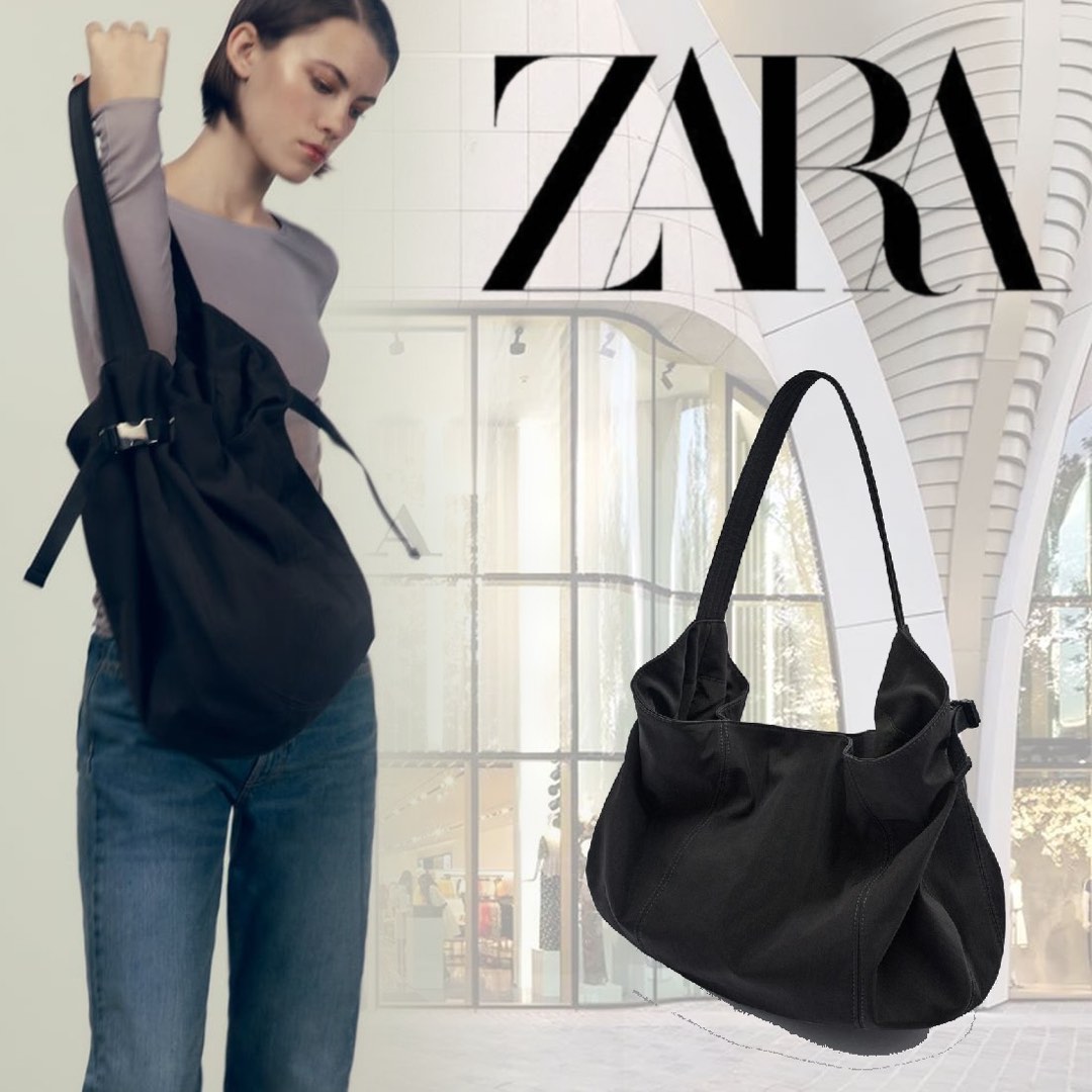 Zara Nylon Bucket Bag, Women's Fashion, Bags & Wallets, Tote Bags on