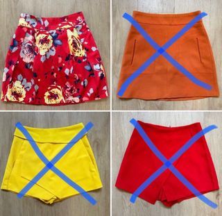 ZARA Red Floral skirt with side pockets (Size S)