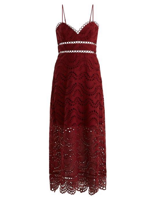Zimmermann Jaya Wave Dress in Burgundy Women s Fashion Dresses