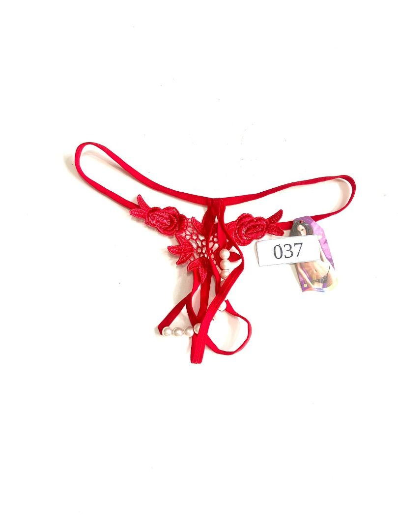 37. Red Sexy Pearl T String Sexy Panty for Lady. Lady Ladies Woman Women Lingerie, Sexy Lingerie