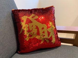 雙色亮片抱枕 靠枕