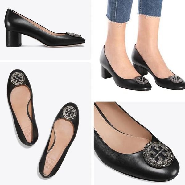 Authentic Tory Burch Liana Embellished Medallion Pumps