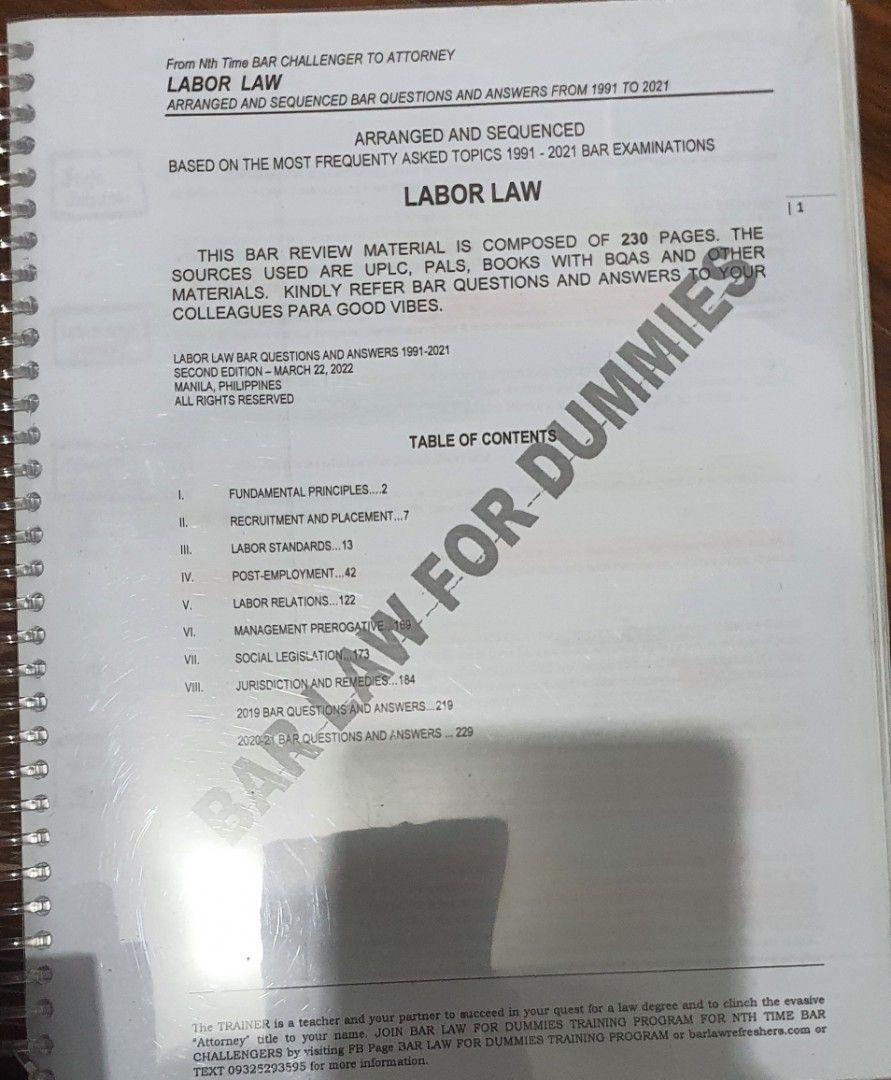 Bar Law for Dummies Q&A, Hobbies & Toys, Books & Magazines, Assessment