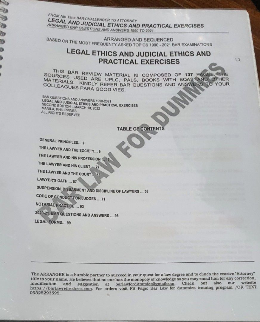 Bar Law for Dummies Q&A, Hobbies & Toys, Books & Magazines, Assessment