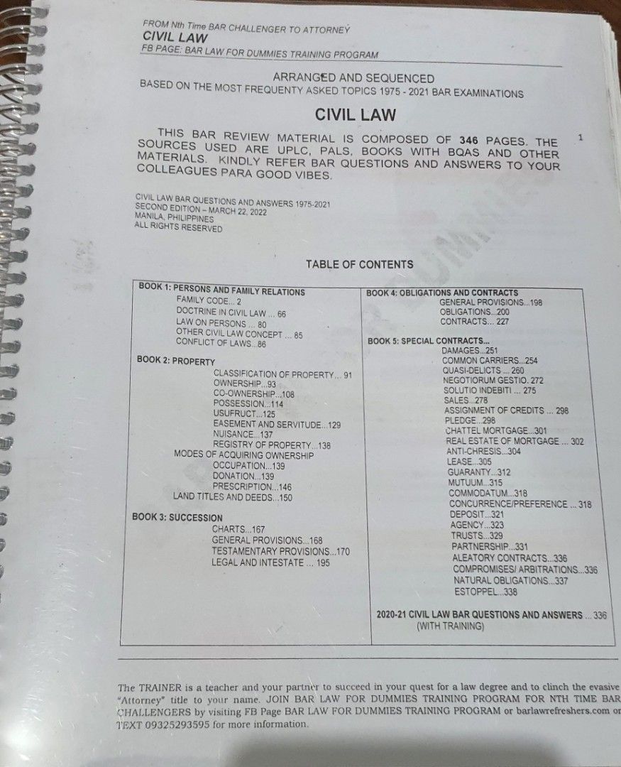 Bar Law for Dummies Q&A, Hobbies & Toys, Books & Magazines, Assessment
