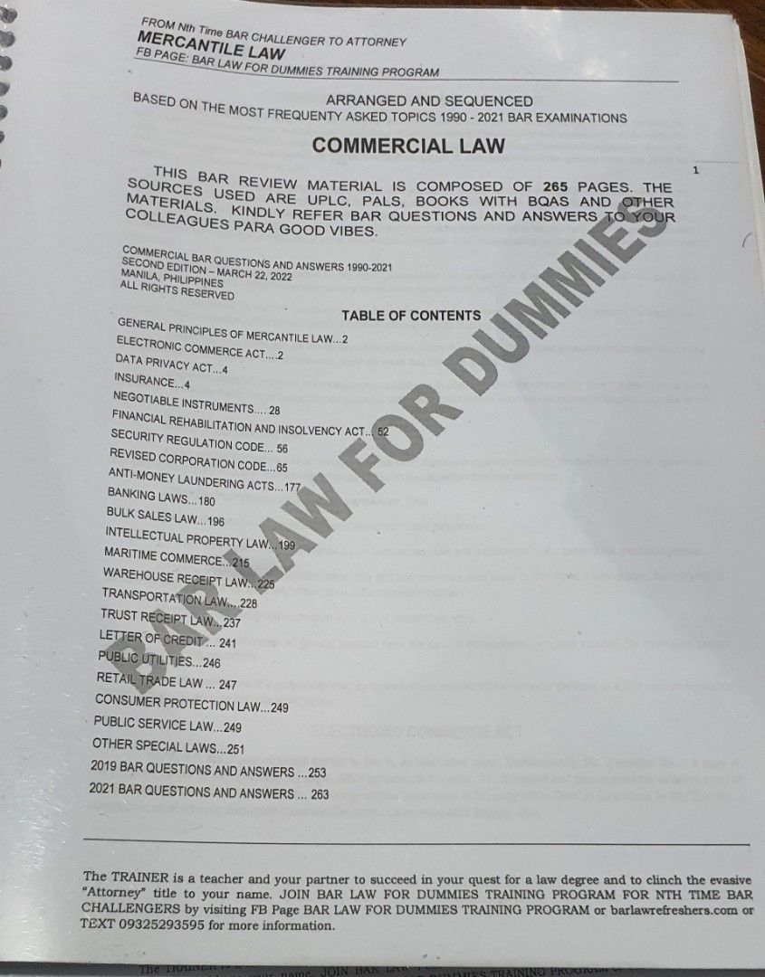 Bar Law for Dummies Q&A, Hobbies & Toys, Books & Magazines, Assessment