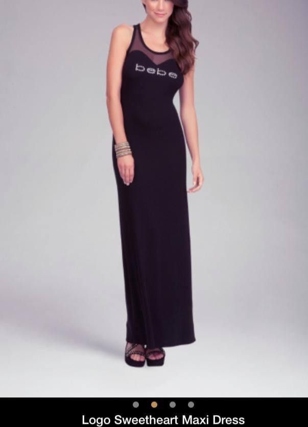 Bebe logo sales maxi dress