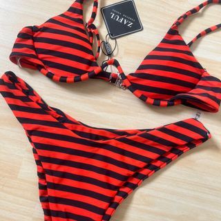 Black and Red Two Piece Bikini
