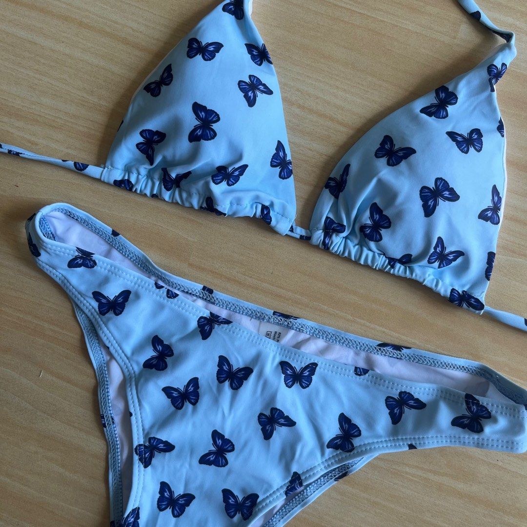 Blue Butterfly Triangle Bikini (Category: Bikinis & Swimsuits) located in Cavite. Submitted by kayepastelero (Listing ID 1227743317, Image 2). Description: Brand new Shein No issues.