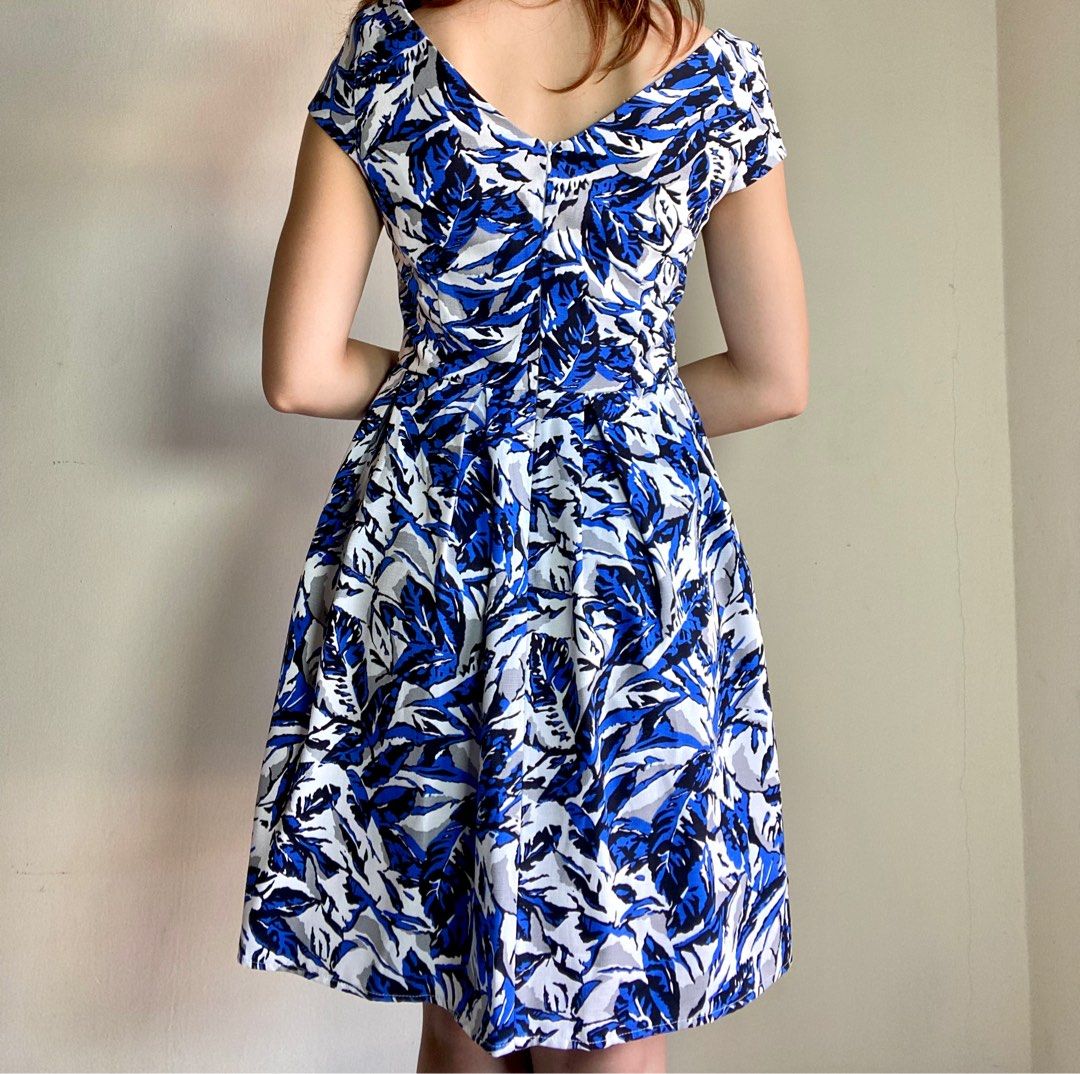 Boat neck store flare dress