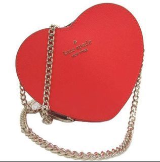 Kate spade love shack flutter hearts printed heart purse crossbody pink  black