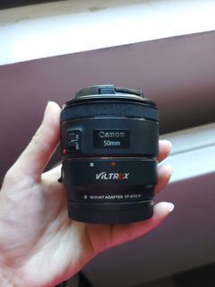 Canon 50mm EF F1.8 STM Lens & EF-EOS M adapter