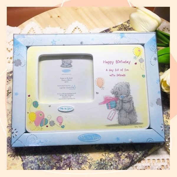 Ceramic Birthday Bear Picture Frame (Category: Frames & Pictures) located in Mandaluyong City. Submitted by yula_noveltyfinds (Listing ID 1227735025, Image 1). Description: Perfect for Gifting, 2pcs Available: sold per piece - England surplus - very good condition still in original box / packaging, good as new - standing frame size: approx: 6" (w) x 4.25" (l) x .75" (h) whole frame / frame to fit photo:2.75" (w) x 2.5"(h) Actual product color may