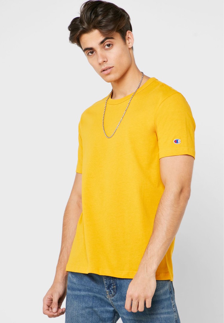 Champion Yellow Tee Men s Fashion Tops Sets Tshirts Polo