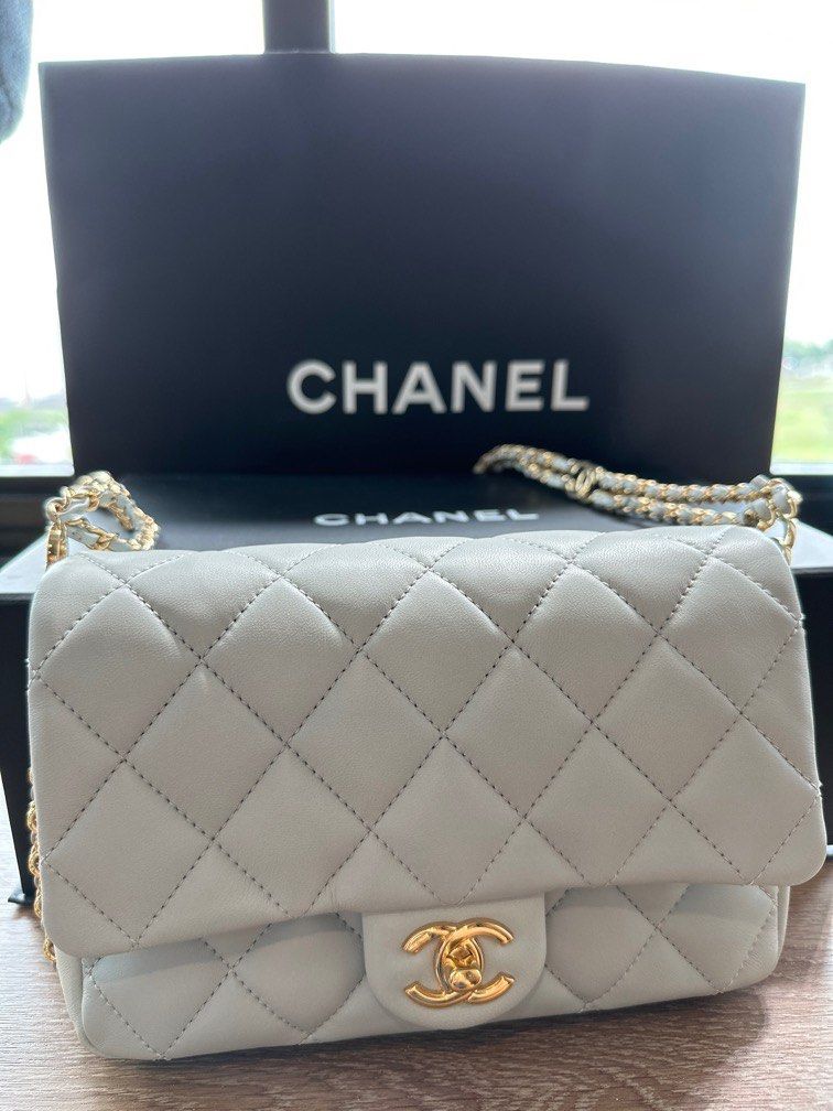 Brand New Chanel 23C Pearl Crush Classic Mini Flap CF in Light Grey,  Luxury, Bags & Wallets on Carousell