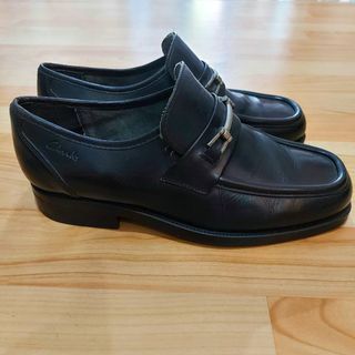 CLARKS Original / Sepatu Formal Kulit Asli / Pantofel Leather Hitam / Preloved Sepatu Pantofel Pria Kulit