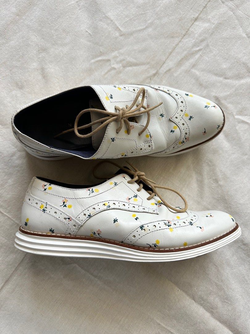 Cole Haan OriginalGrand Oxfords White Floral Women s Fashion