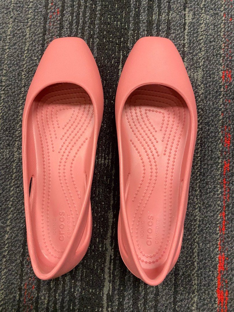 Crocs Shoes floral pink flats Women s Fashion Footwear Flats