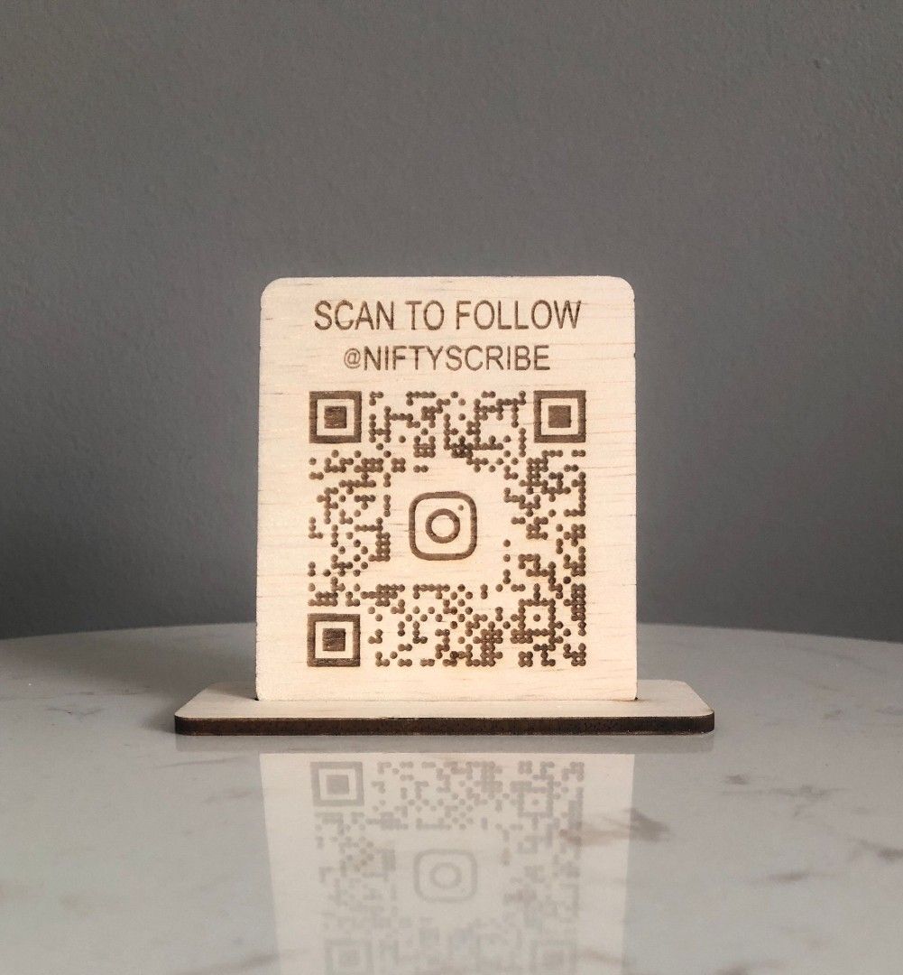 Customised QR Code QR engrave QR board Social QR engrave Payment