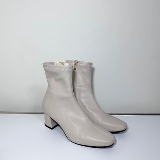 D+AF 杏色中跟短靴