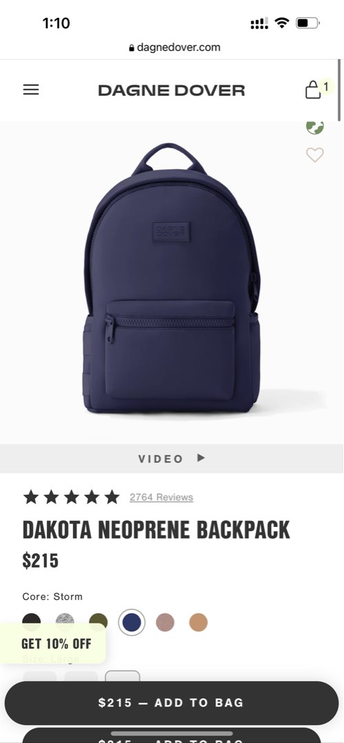 Dagne Dover Dakota Neoprene Backpack Storm Large, Women's Fashion, Bags ...