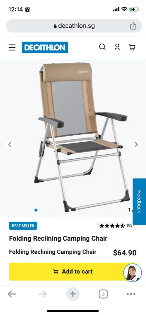 Decathlon hot sale reclining chair