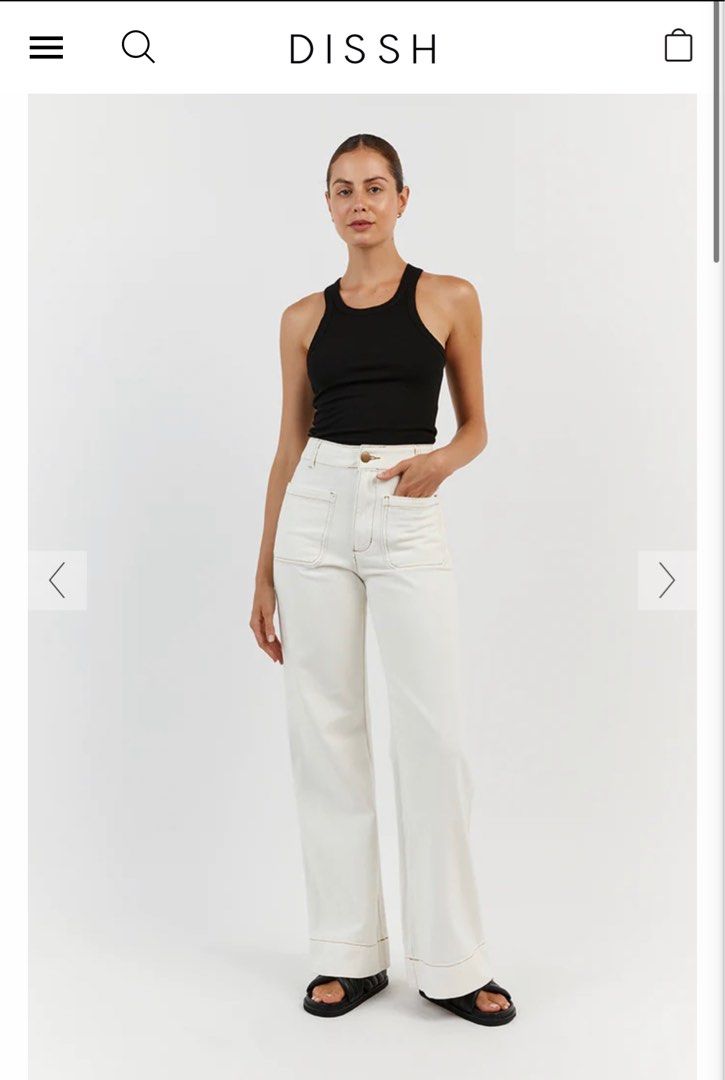 off white wide leg jeans