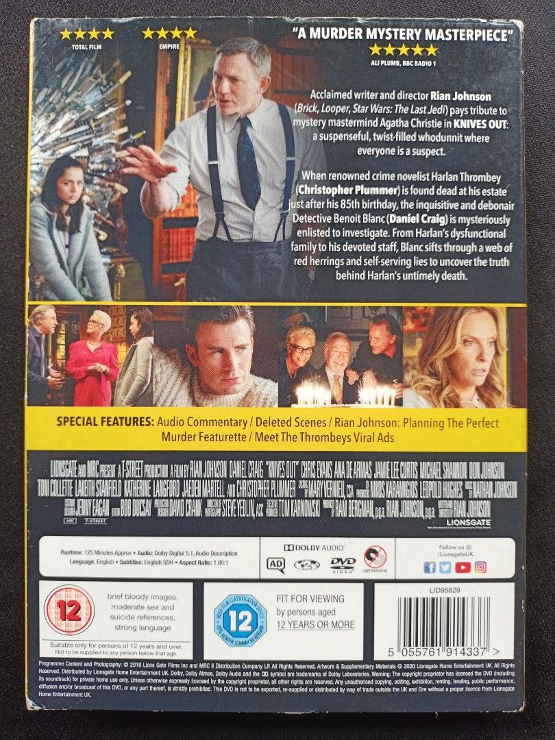 DVD Knives Out, Hobbies & Toys, Music & Media, CDs & DVDs on Carousell