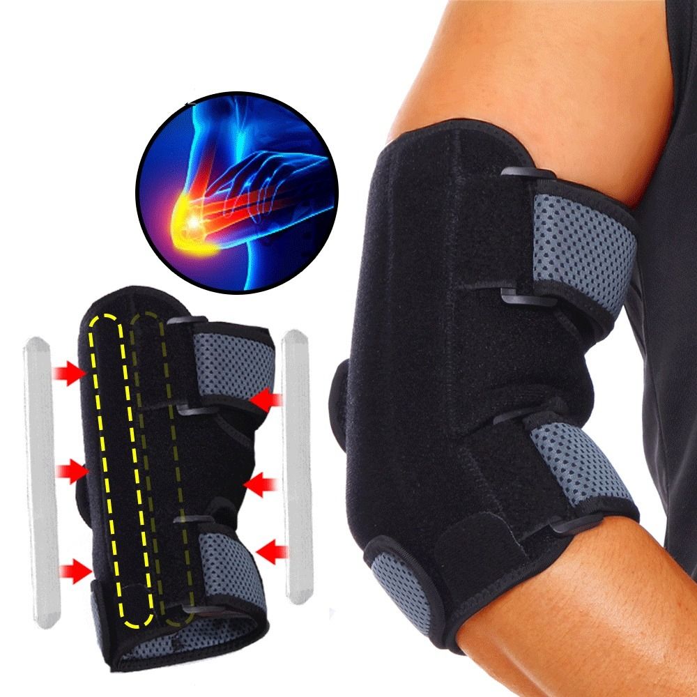 Elbow Brace Support Splint *2 Removable Metal Plate* Arm Sleeve, Health ...
