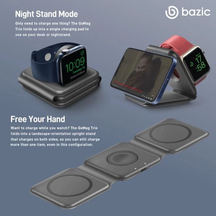 Energea Bazic GOMAG TRIO - Foldable Magnetic 3 in 1 Magsafe Wireless ...