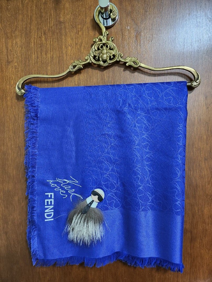 Fendi Karl Lagerfeld Blue Large Shawl