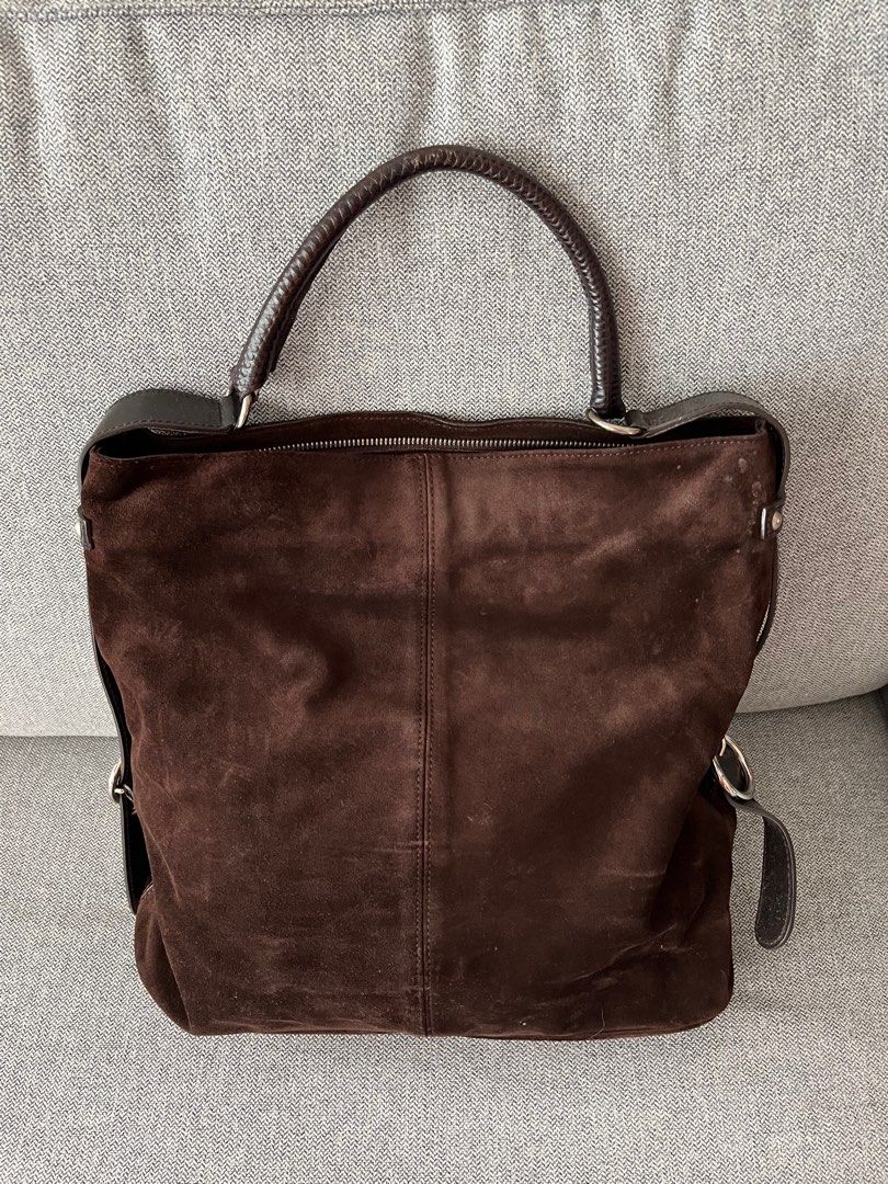 furla brown suede bag