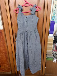 gingham smock maxi dress