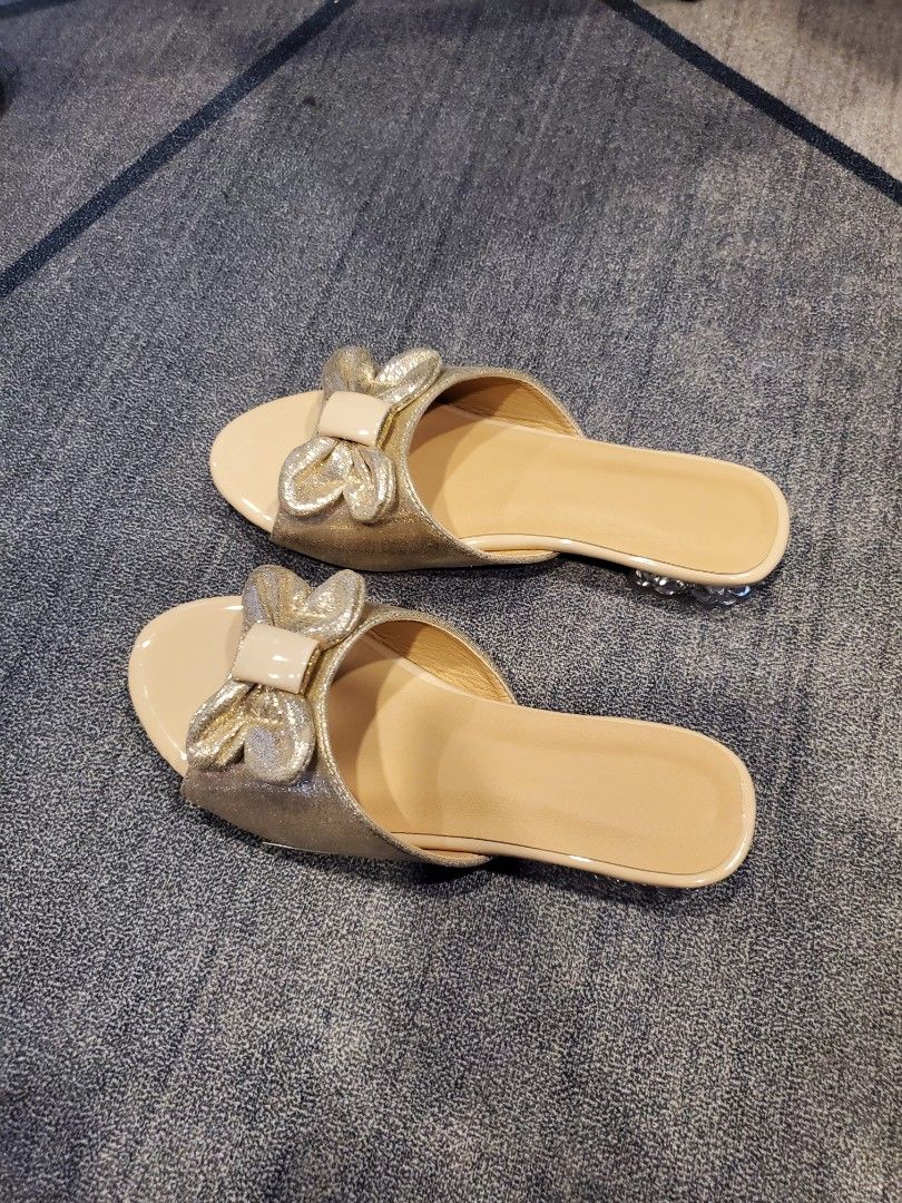 Gold shimmer sandals online