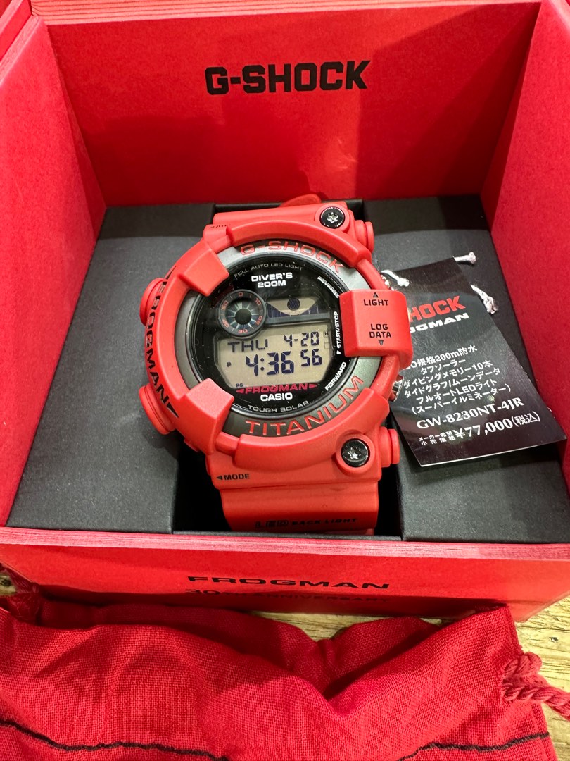 日本版G-SHOCK FROGMAN三十周年版GW-8230NT-4JR, 名牌, 手錶- Carousell