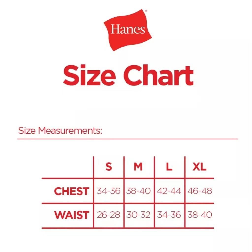 Hanes .::. Size Chart