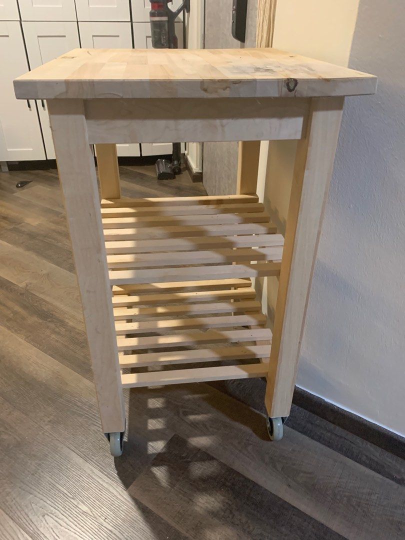 Ikea Bekvam Wooden Kitchen Trolley, Furniture & Home Living, Bathroom